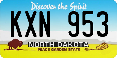ND license plate KXN953
