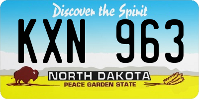 ND license plate KXN963