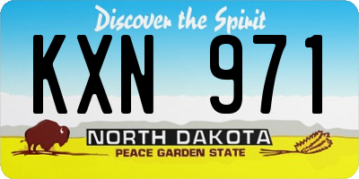 ND license plate KXN971