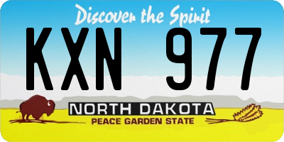 ND license plate KXN977