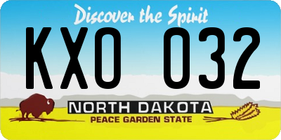 ND license plate KXO032