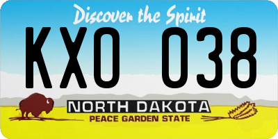 ND license plate KXO038