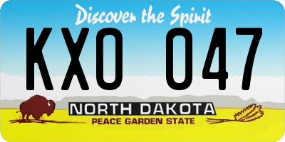 ND license plate KXO047