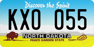 ND license plate KXO055
