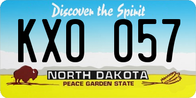 ND license plate KXO057