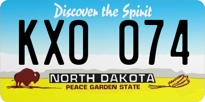 ND license plate KXO074