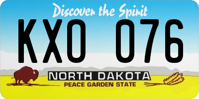ND license plate KXO076