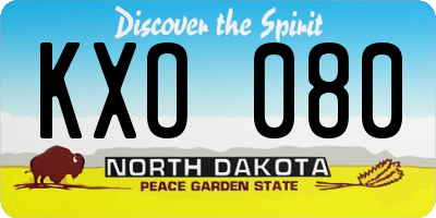 ND license plate KXO080