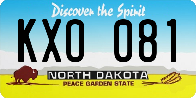 ND license plate KXO081