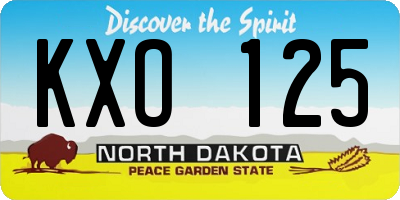 ND license plate KXO125