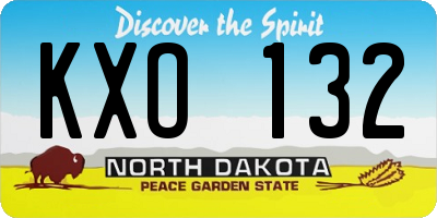 ND license plate KXO132