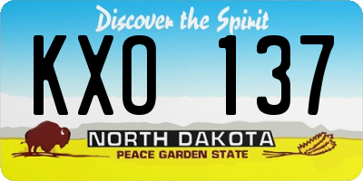 ND license plate KXO137