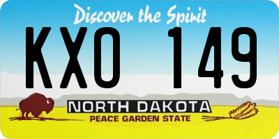 ND license plate KXO149