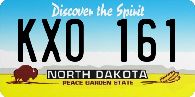ND license plate KXO161