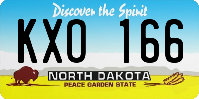 ND license plate KXO166