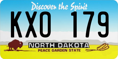 ND license plate KXO179
