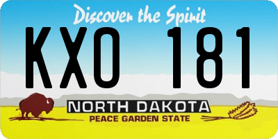 ND license plate KXO181