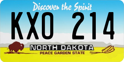 ND license plate KXO214