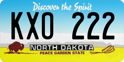 ND license plate KXO222