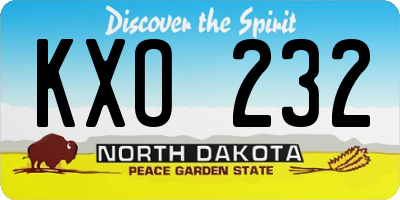 ND license plate KXO232