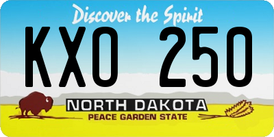 ND license plate KXO250