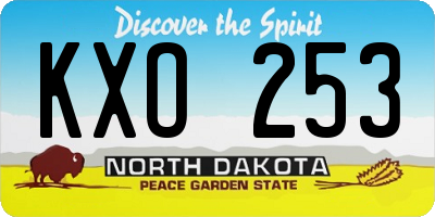 ND license plate KXO253