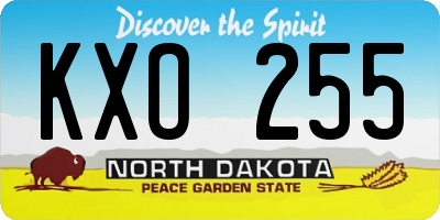 ND license plate KXO255