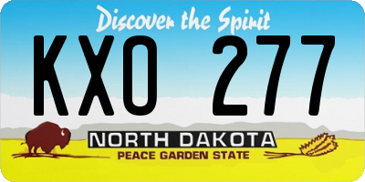 ND license plate KXO277