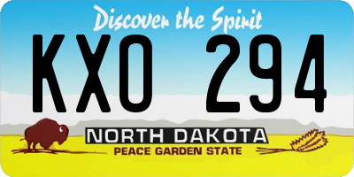ND license plate KXO294