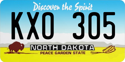 ND license plate KXO305