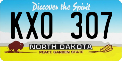 ND license plate KXO307