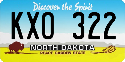 ND license plate KXO322
