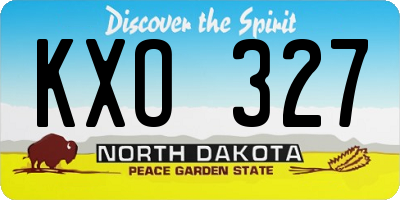 ND license plate KXO327