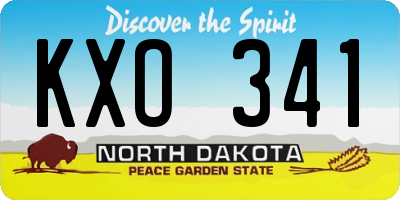 ND license plate KXO341