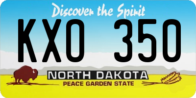 ND license plate KXO350