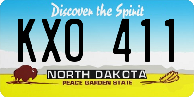 ND license plate KXO411