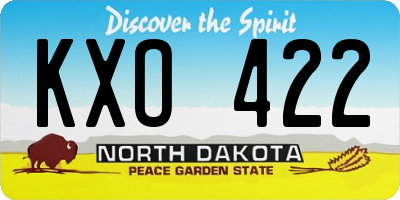 ND license plate KXO422