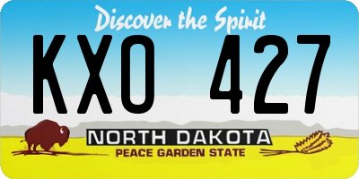 ND license plate KXO427
