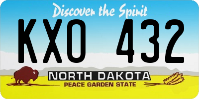 ND license plate KXO432