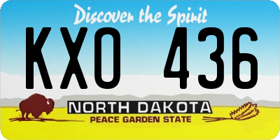 ND license plate KXO436