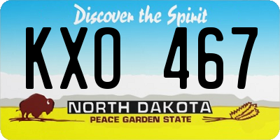 ND license plate KXO467