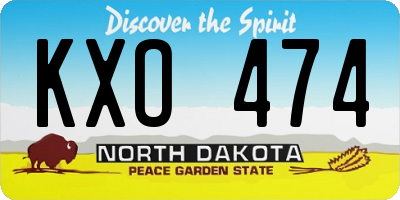 ND license plate KXO474