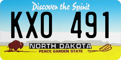 ND license plate KXO491