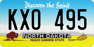 ND license plate KXO495
