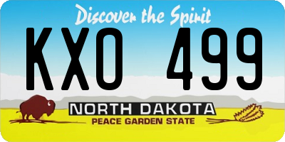 ND license plate KXO499