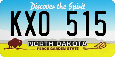 ND license plate KXO515