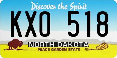ND license plate KXO518
