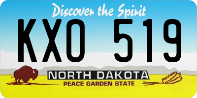 ND license plate KXO519