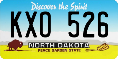ND license plate KXO526