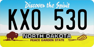 ND license plate KXO530